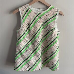 Maison Martin Margiela • green tweed sleeveless blouse
